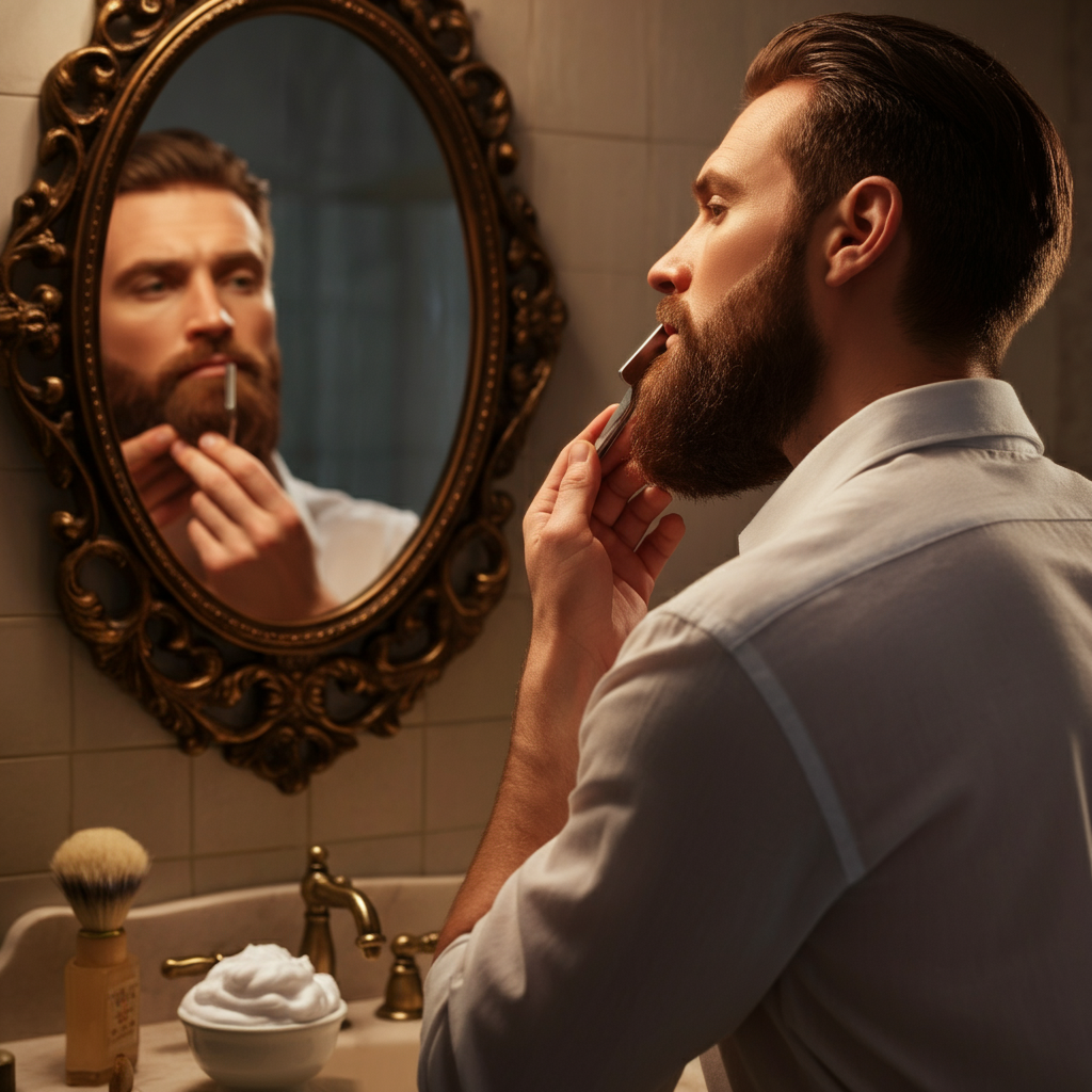 Cómo delinear la barba en la mandíbula con navaja