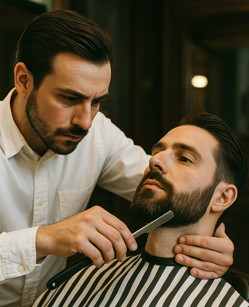 Cómo delinear la barba en mandíbula con navaja